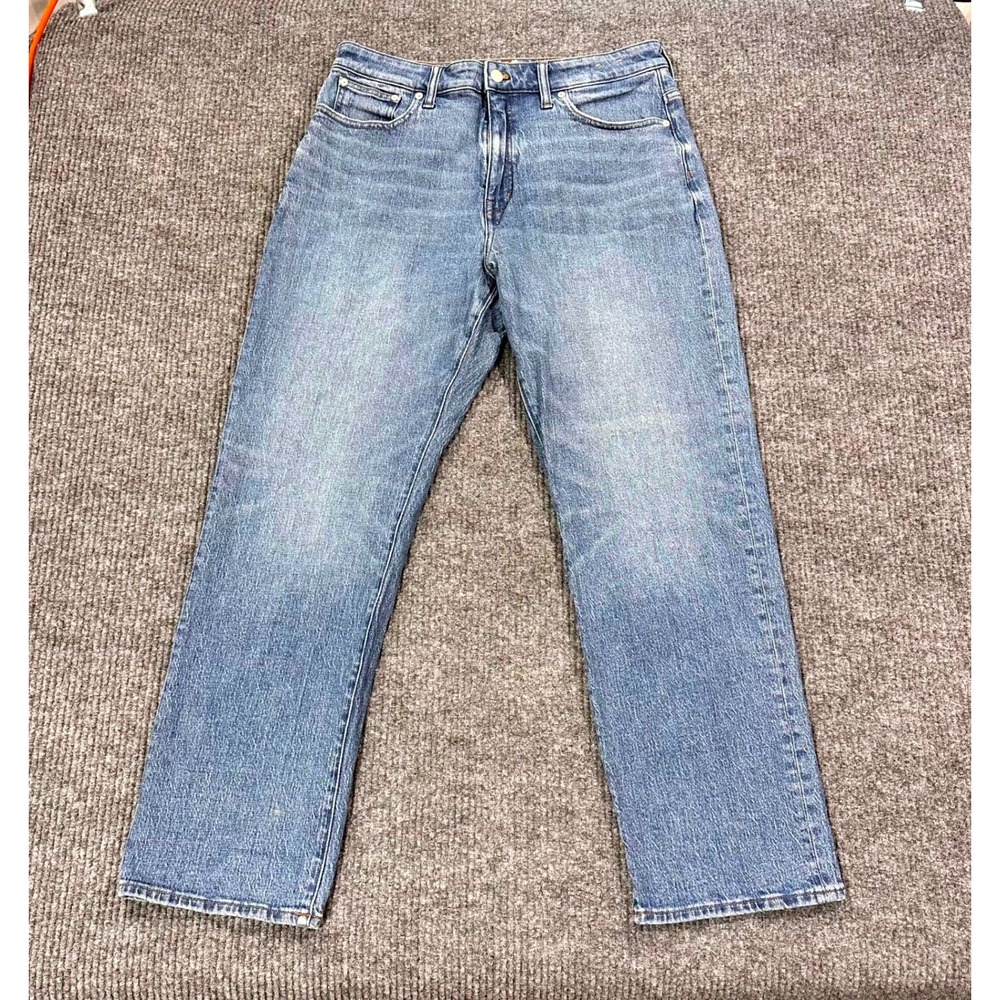Madewell Curvy 90s Straight Jeans Womens 31 Blue Denim High Rise Light Wash Exc